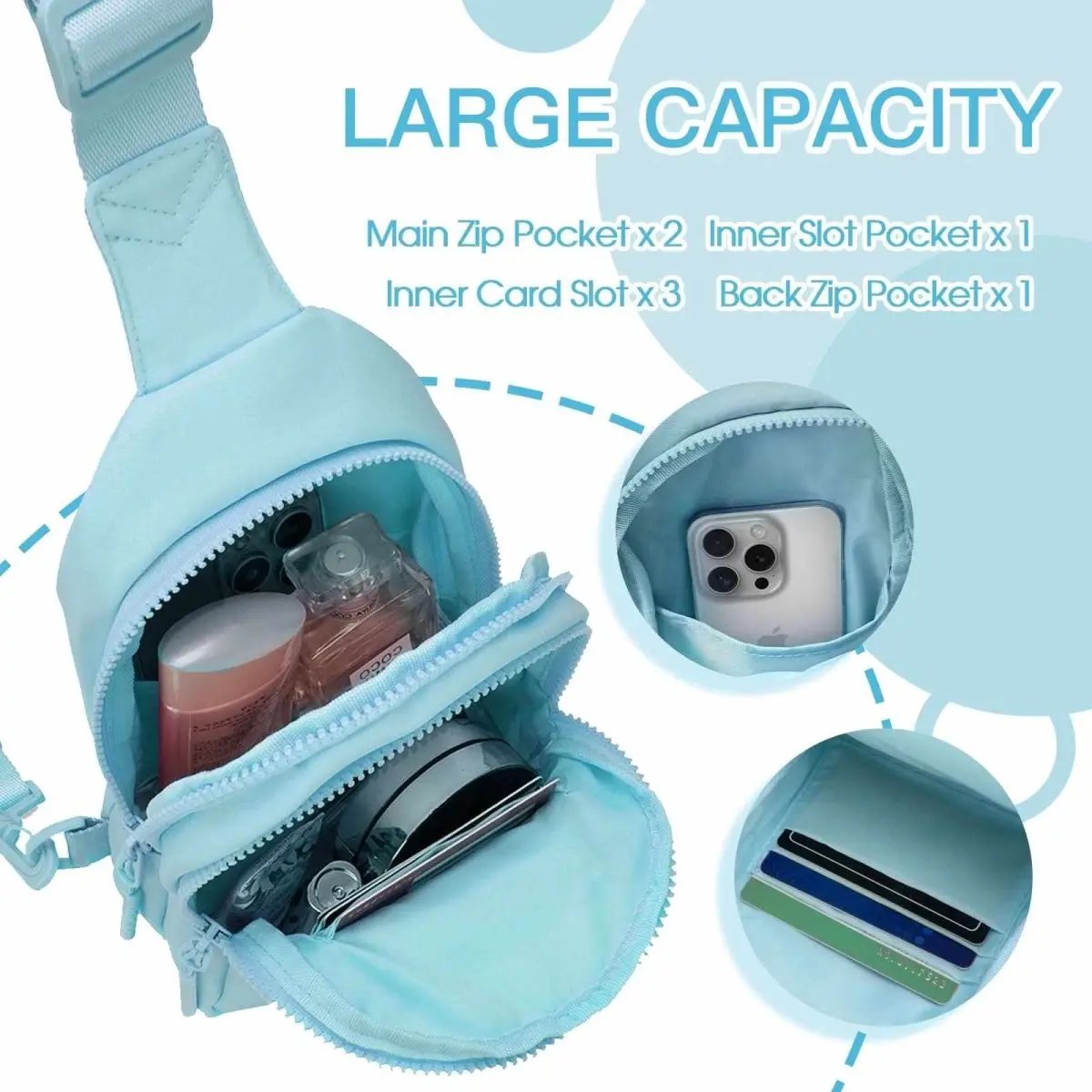 Small Initial Sling Bag Crossbody Bag Fanny Pack for Girls Women Cute Chest Bag Cross Body Bag Personalized Gift - Love Salve